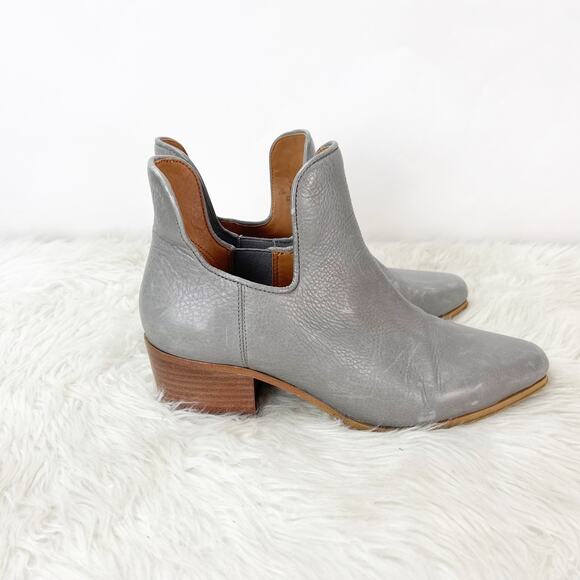 Franco Sarto 6.5 M Womens Gray Leather Ashbury Low Cut Ankle Booties Boots - Picture 2 of 9